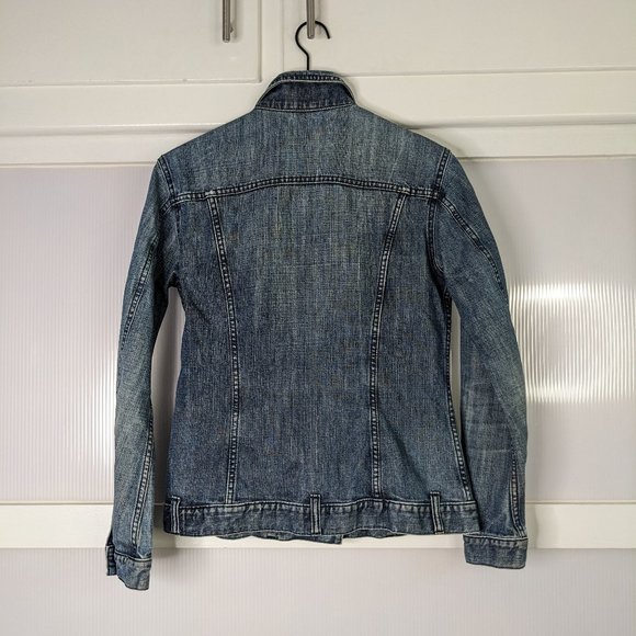 United Colors of Benetton Denim Jacket 100% Cotton Size Small Utility Classic - Picture 2 of 14